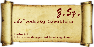 Závodszky Szvetlana névjegykártya